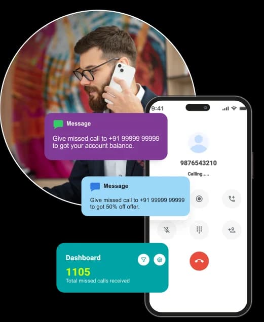 Missed call API India pushing a captured number into a CRM as a new lead record
