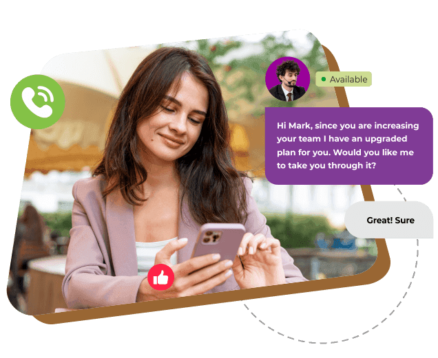 Thank-you note and event invitation sent to a returning client on WhatsApp