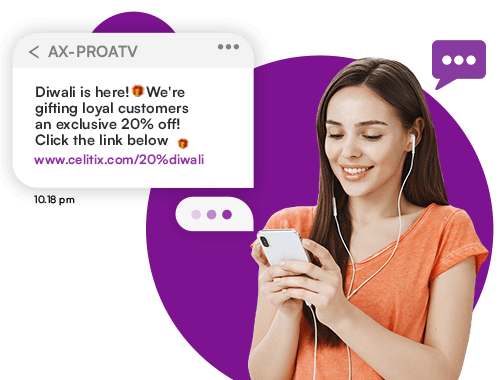 SMS marketing platform India dashboard showing a scheduled bulk campaign and live delivery counts